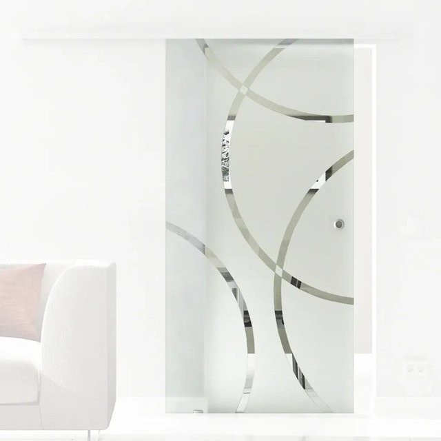 Levidor Glasschiebetür Coburg mit Griffmuschel, transparent, B: 90 cm, H: 217,5 cm, T: 8 cm - Bild 1