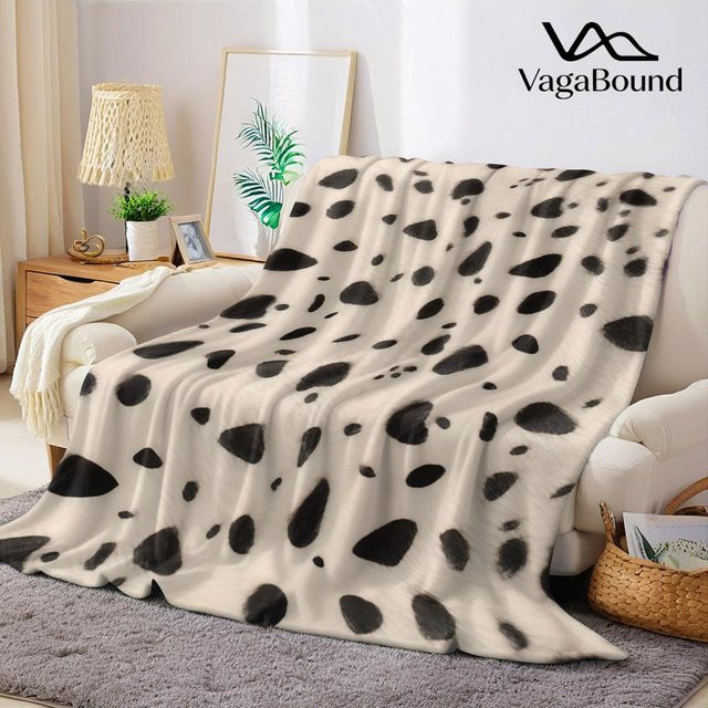 JMG Household Supplies Flanelldecke mit Dalmatiner-Muster in Weiß, weich und warm, B/H: 70 x 100 cm - Bild 1