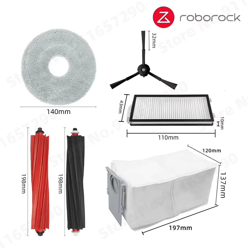 Roborock Ersatzteil-Set Multicolor für Qrevo Master, Qrevo Slim, V20 und P10S Pro mit Hauptbürste, Seitenbürste, HEPA-Filter, Wischpads und Staubbeuteln - Bild 2
