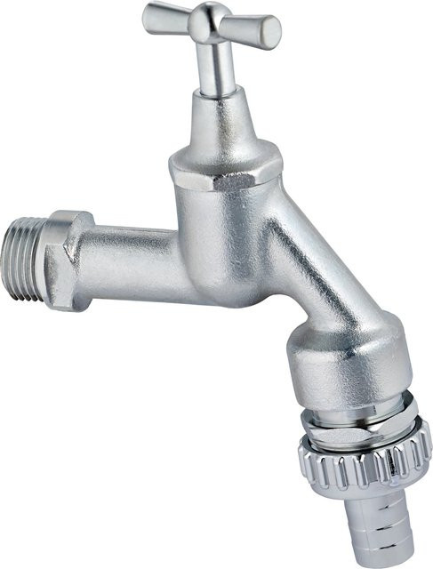 LUX-TOOLS Auslaufventil mit Rückflussverhinderer in Chrom, 1/2 Zoll (18,6 mm) - Bild 1
