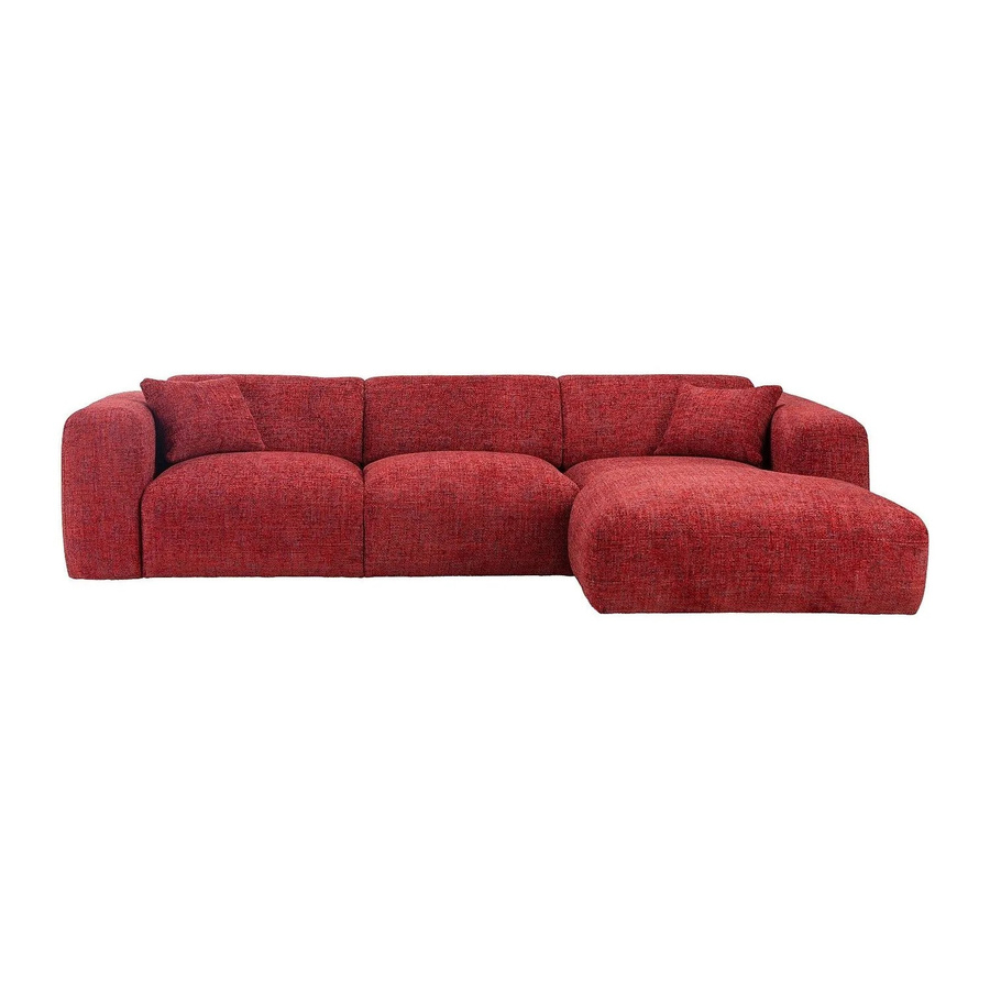 Maison Céphy Sofa Pogni in Rot mit Stoffbezug und L-Form, Breite: 280 cm - Bild 2