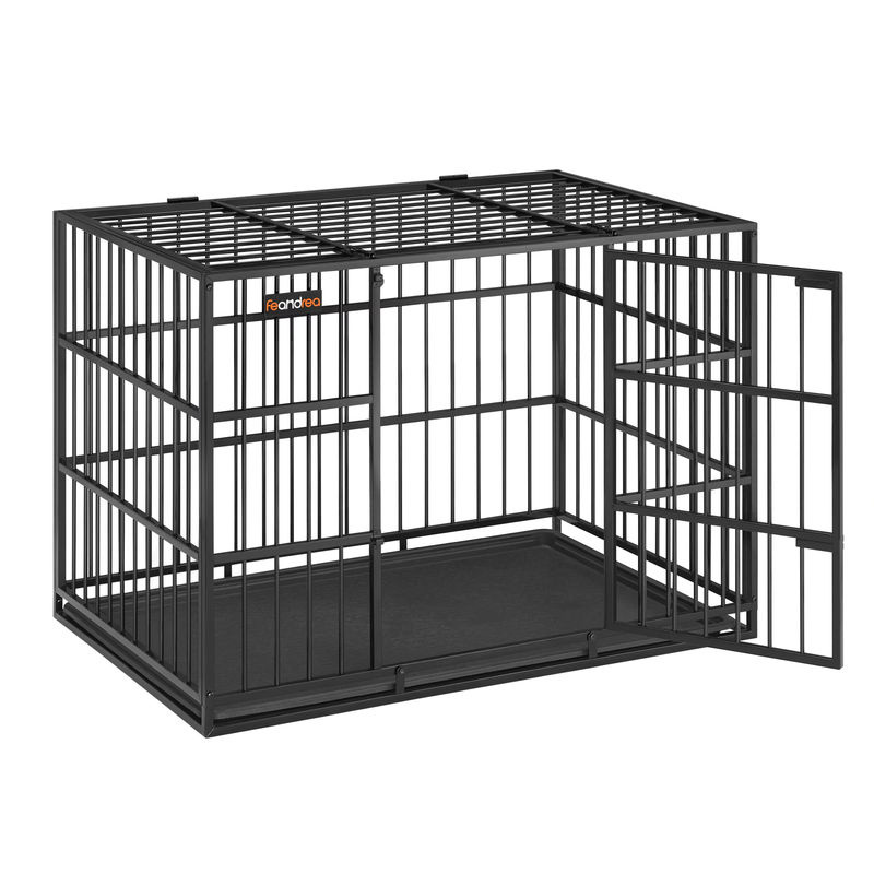FEANDREA Hundekäfig Hundebox für mittelgroße und große Hunde, Schwarz, B: 107 cm, T: 70 cm, H: 75 cm - Bild 6