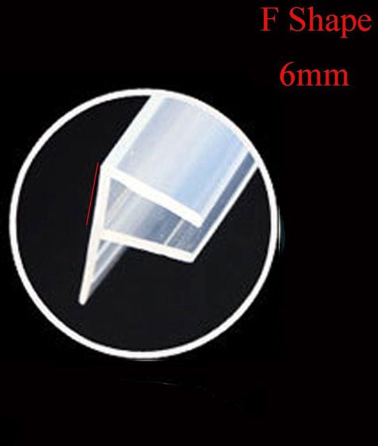 Hongye Dichtungsstreifen F-Form aus Silikon für Fenster und Glastüren, transparent, 6 mm - Bild 1