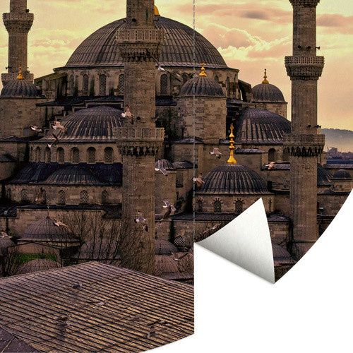 K&L Wall Art Runde Vliestapete Sultan Ahmed Blaue Moschee, mehrfarbig, matt - Bild 3