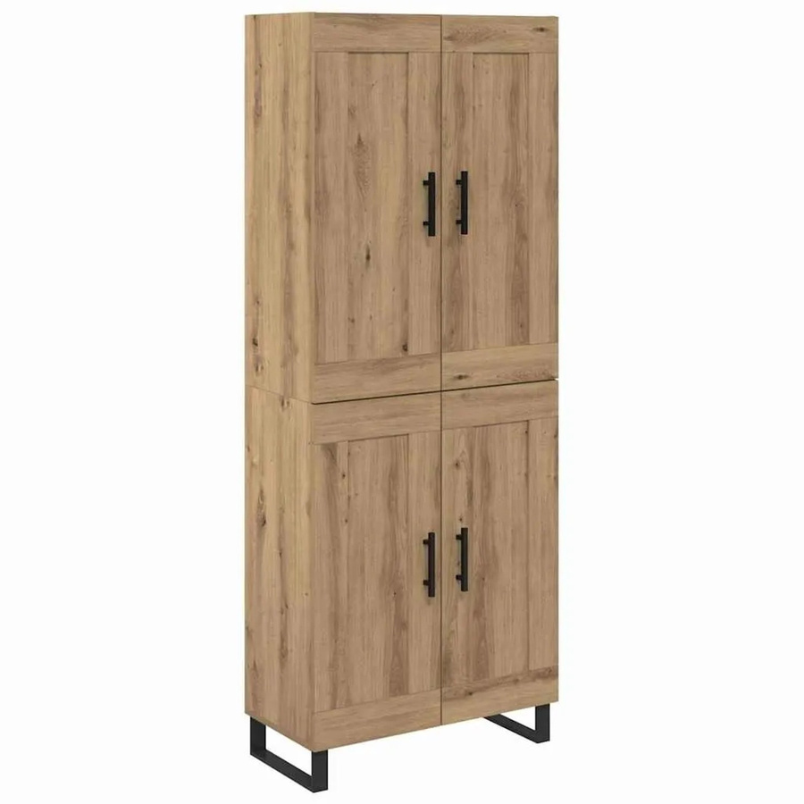 vidaXL Highboard Artisan-Eiche in Braun mit Schranktüren und Regalfächern, B/T/H: 69,5 x 34 x 180 cm - Bild 2