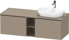 Duravit Waschtischunterschrank D-Neo Wandhängend in Schwarz und Beige mit 2 Türen und 1 Fach, B/T: 140 x 55 cm - Bild 1