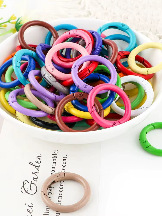 kovict Ring Schlüsselverschluss, 25mm, bunt, 10 Stück, Schmuckzubehör - Bild 3