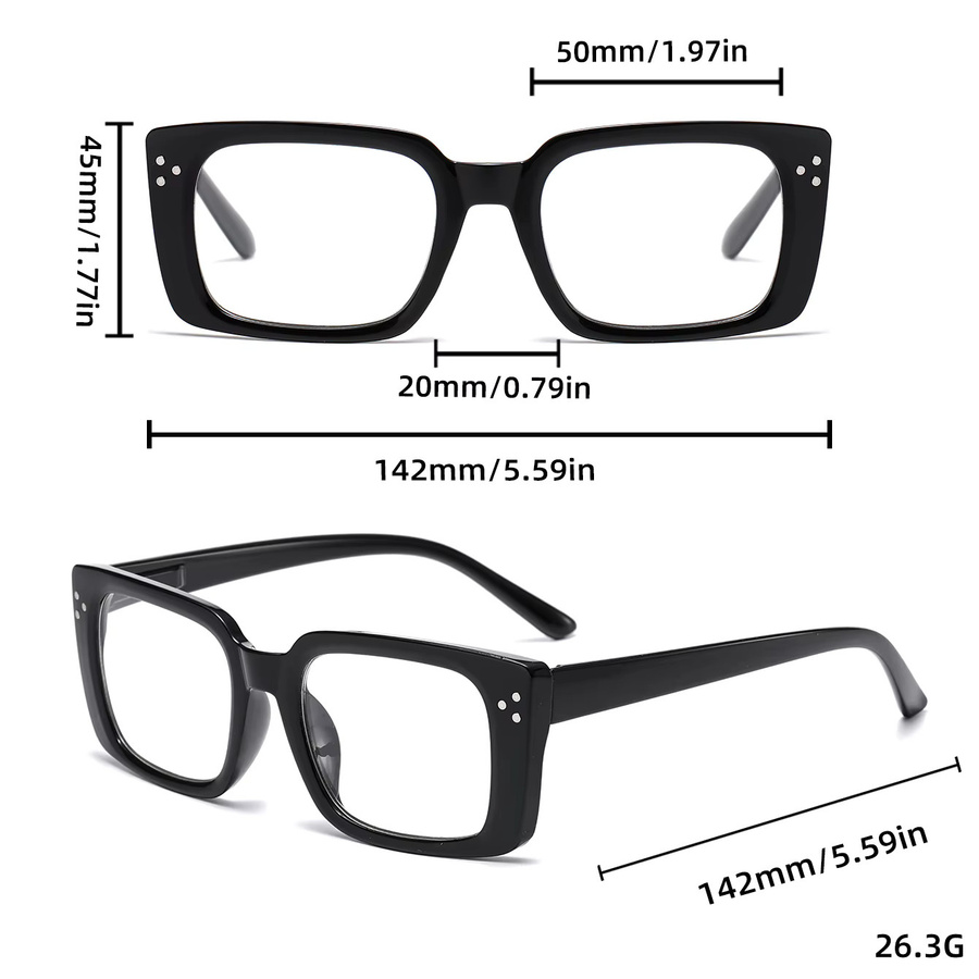 Lesebrille, quadratisch, Vollrand, Kunststoff, schwarz - Bild 3