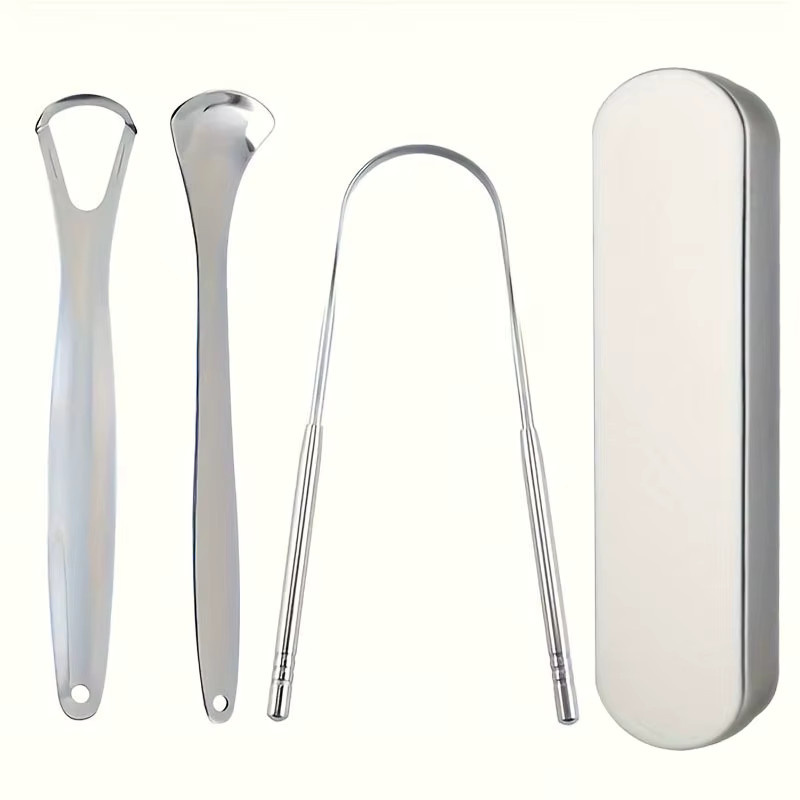 YJYIBEI Zungenschaber Edelstahl, 3-teiliges Set, Unisex - Bild 2