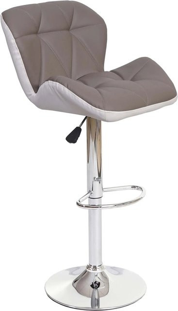 PROREGAL Barhocker mit Lehne aus Kunstleder in Taupe-Grau, höhenverstellbar, Sitzhöhe: 62-83 cm, B/T/H: 44 x 49 x 106 cm - Bild 1
