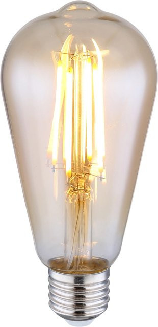 Globo LED Filament Leuchtmittel E27 Vintage Edison Style, 7 W, Warmweiß, Transparent/Gold - Bild 1