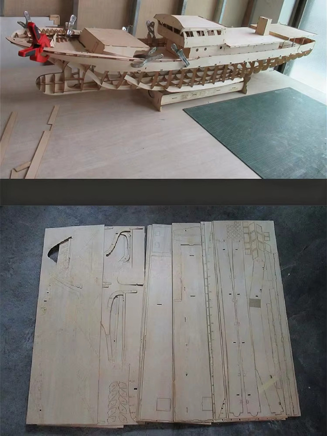 AT 99 MODEL Zhejiang Krabbenkäfig RC Boot, Modellbausatz, Holz, 180 cm - Bild 3