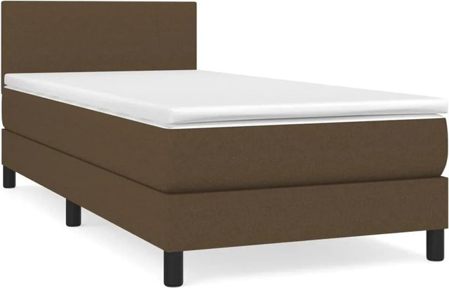 vidaXL Boxspringbett mit Matratze Hybrid-Design in Dunkelbraun, B/T: 100 x 200 cm - Bild 1