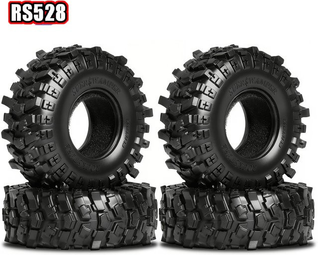 RS Reifen für TRX4M SCX24, 1:18, 1:24 RC Crawler Upgrade, Zubehör, Gummi, Schwarz - Bild 1
