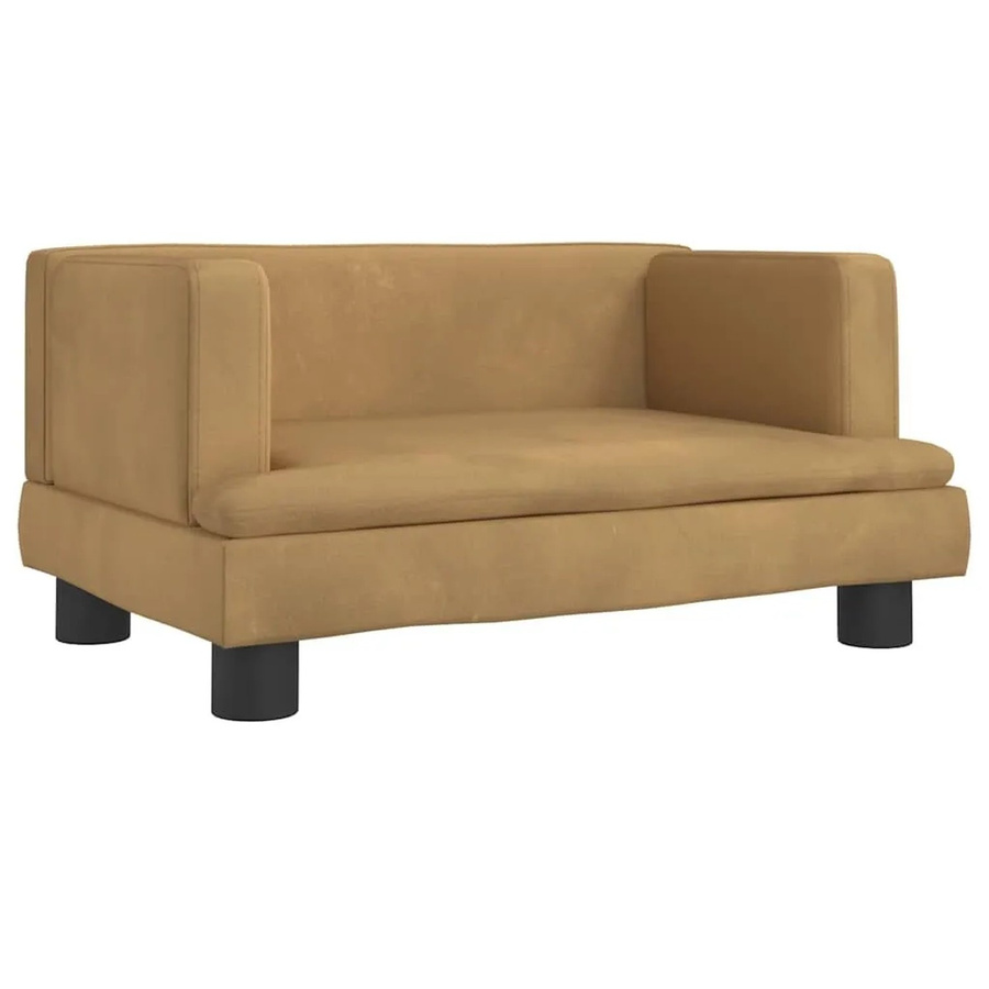 vidaXL Hundebett Sofa aus Samt in Braun, B/T/H: 60 x 40 x 30 cm - Bild 2