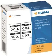 HERMA Nummernetiketten aus Papier in Weiß und Schwarz, B: 15 mm, H: 22 mm - Bild 1