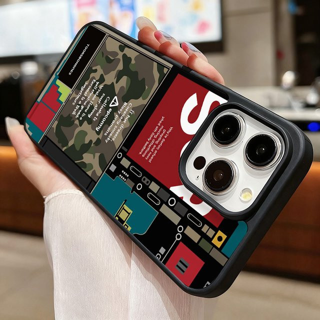Caynes Magnetische Silikon-Handyhülle im Militär-Muster für iPhone 11 bis 17 Pro Max, stoßfest und weich, Multicolour - Bild 1