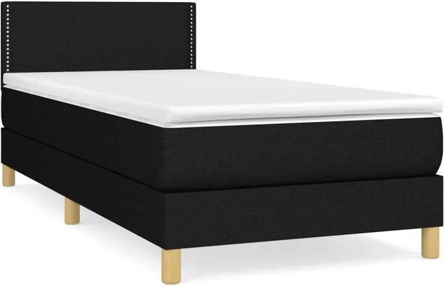 vidaXL Boxspringbett mit Matratze Hybrid-Design in Schwarz und Weiß, B/T: 80 x 200 cm - Bild 1