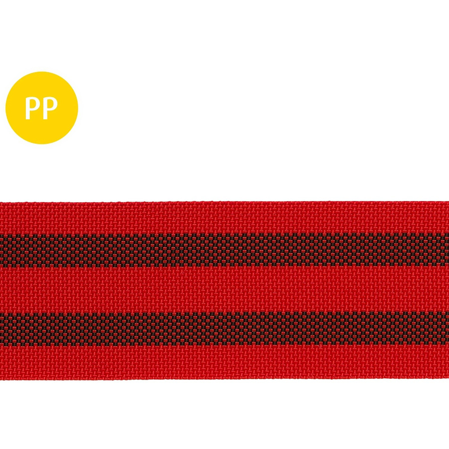 Conacord Schlittengurt aus Polypropylen in Rot-Schwarz als Meterware, Breite: 60 mm - Bild 2