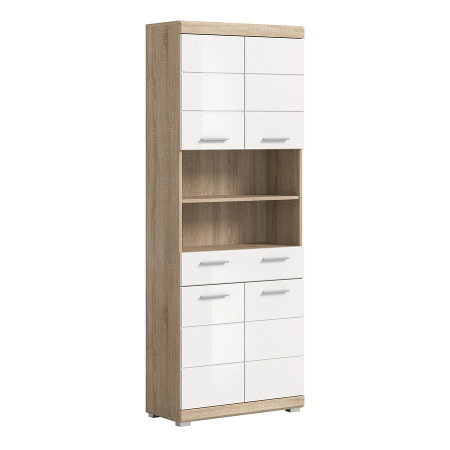 Badhochschrank Lambada xonox.home Eiche Weiß Hochglanz B/T/H: 74 x 31 x 191 cm - Bild 2