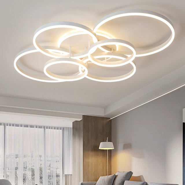 Moderne runde LED-Deckenleuchte IRALAN in Gold und Weiß mit Ring-Design für Wohnzimmer und Schlafzimmer - Bild 1