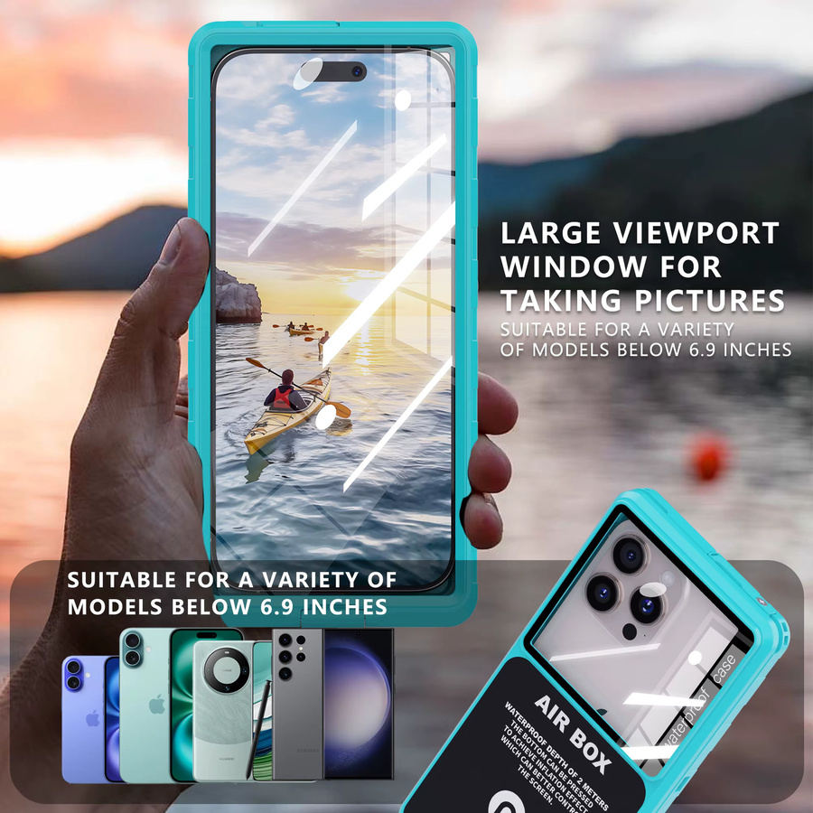 Wasserdichte Handyhülle mit IP68 Schutz für Smartphones unter 7 Zoll in Weiß für Outdoor-Sport und Unterwasseraufnahmen - Bild 5