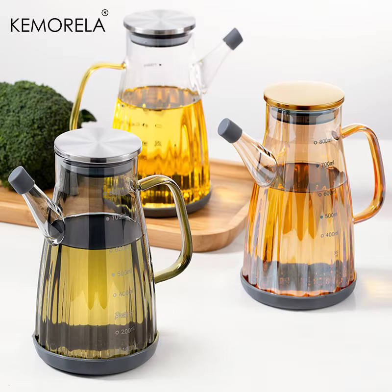 KEMORELA Glasöltopf mit Edelstahldeckel, transparent, auslaufsicher und rutschfest - Bild 2