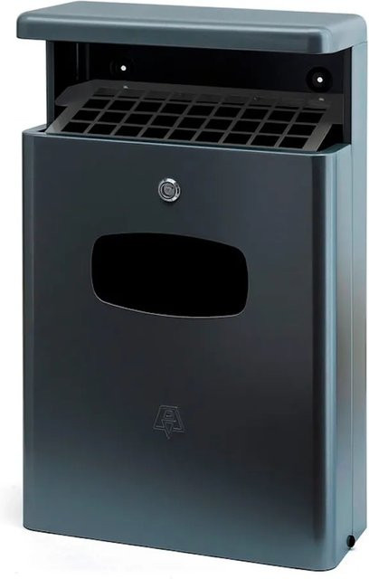 PROREGAL Kombiascher mit Bedachung für den Außenbereich aus Aluminium in Anthrazit, B/T/H: 65 x 40 x 19 cm - Bild 1