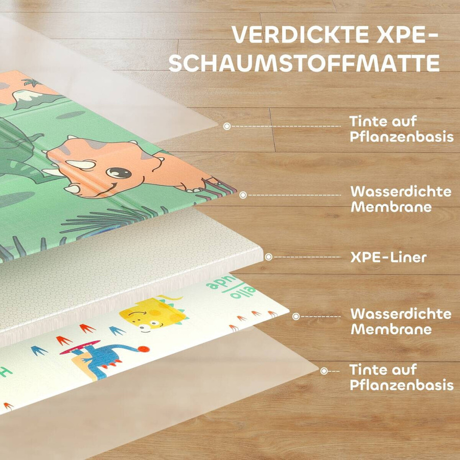 AIYAPLAY Spielmatte Dinosaurier Weltraum Mehrfarbig faltbar - Bild 2