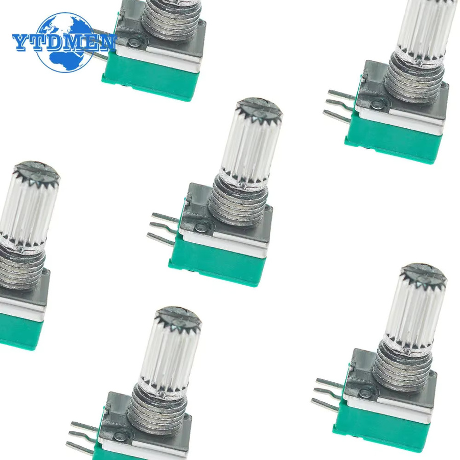 5er Set YTDMEN RK097N Potentiometer 3-Pin Audio-Welle 15mm für Verstärker - Bild 2