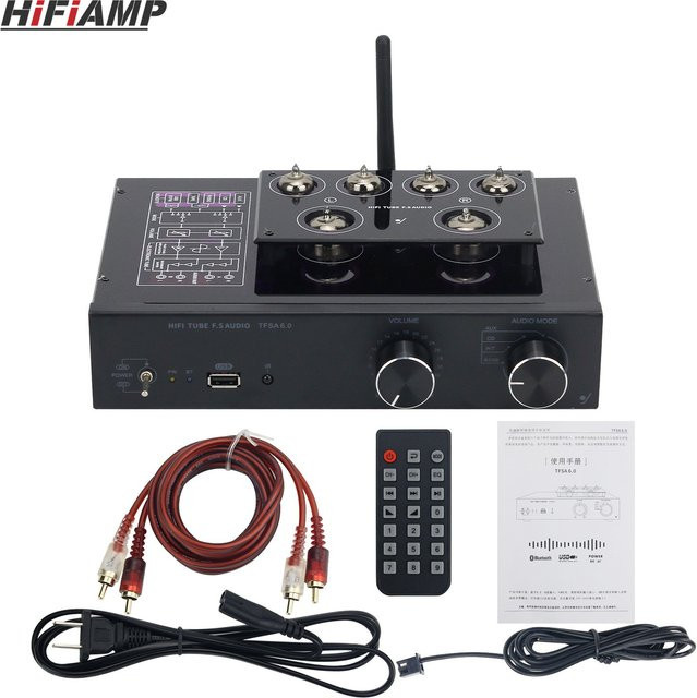 F.S AUDIO HiFiAMP Bluetooth Röhren-Vorverstärker MM/MC Phono-Vorverstärker in Schwarz - Bild 1