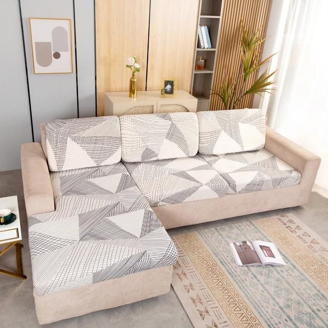Elastischer Sofa-Sitzbezug mit Blumendruck von Yiran bag, rutschfest und kratzfest, Mehrfarbig - Bild 1