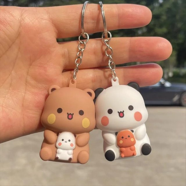 Yier Bubu Dudu Sagen Ich Liebe Dich Sprachspielzeug Schlüsselanhänger mit leuchtender Anime Pandabär Figur in Multicolour - Bild 1