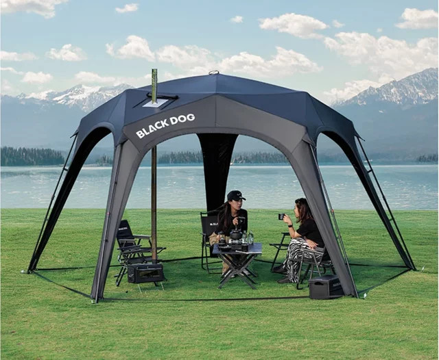 BLACKDOG Fünfeckiges Überdachungszeltzubehör für Outdoor-Camping in Schwarz B/T/H: 270 x 180 cm - Bild 1