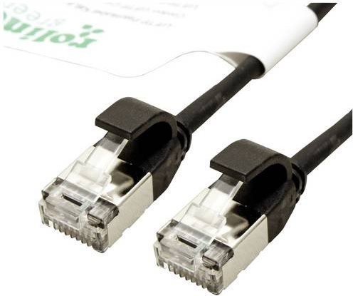 Roline RJ45 Patchkabel CAT 6a U/FTP Ethernet LAN Schwarz Grün 0,50 m - Bild 1