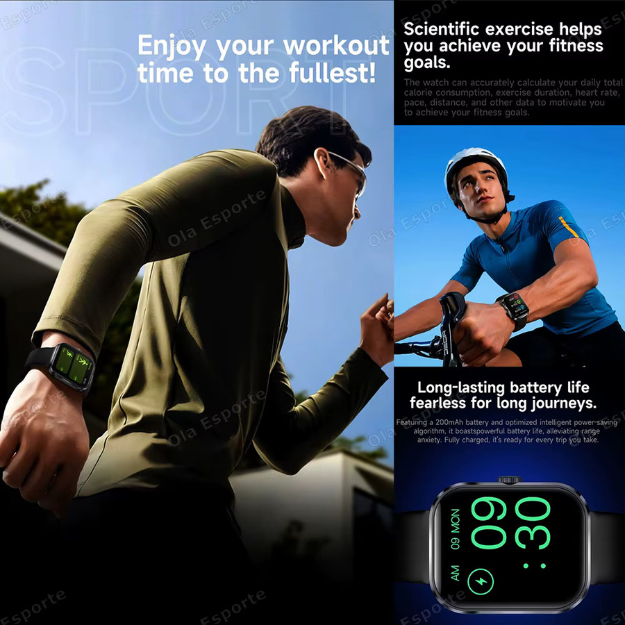 Ola Esporte Smartwatch, Gold, Rechteckig, Silikon - Bild 4