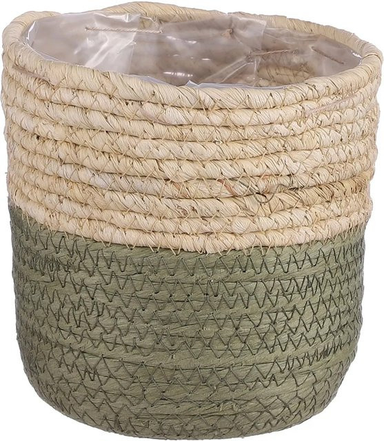 Mica Decorations Korb Rachel aus Seegras, rund, Grün, Durchmesser: 14 cm, Höhe: 14 cm - Bild 1