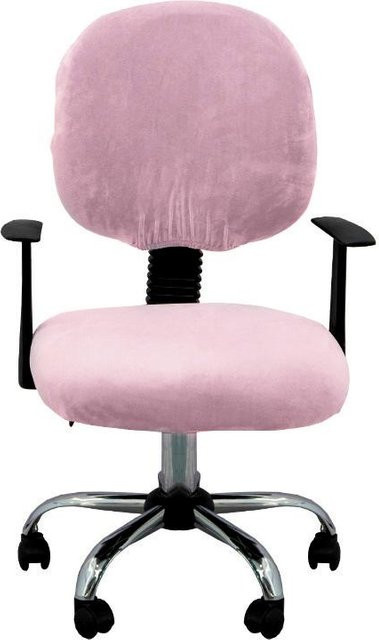 Bestbags Samt Stuhlhussen für Büro und Computerstühle, Sitz und Rückenlehne, Pink - Bild 1