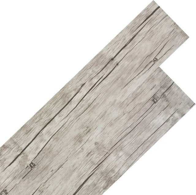 DELUKE Vinylboden PVC-Dielen selbstklebend, wasserfest und rutschfest, Hellgrau, 2,51 m² - Bild 1