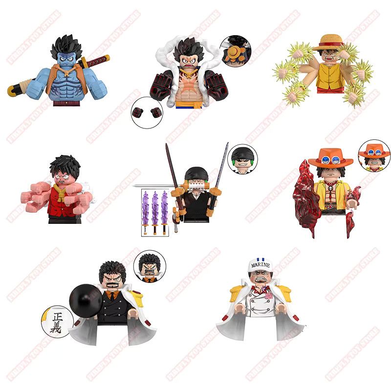 Bandai One Piece Anime Action Figuren Set mit Ruffy, Chopper, Zoro, Robin, Nami, Buggy und Sanji in Multicolor - Bild 2