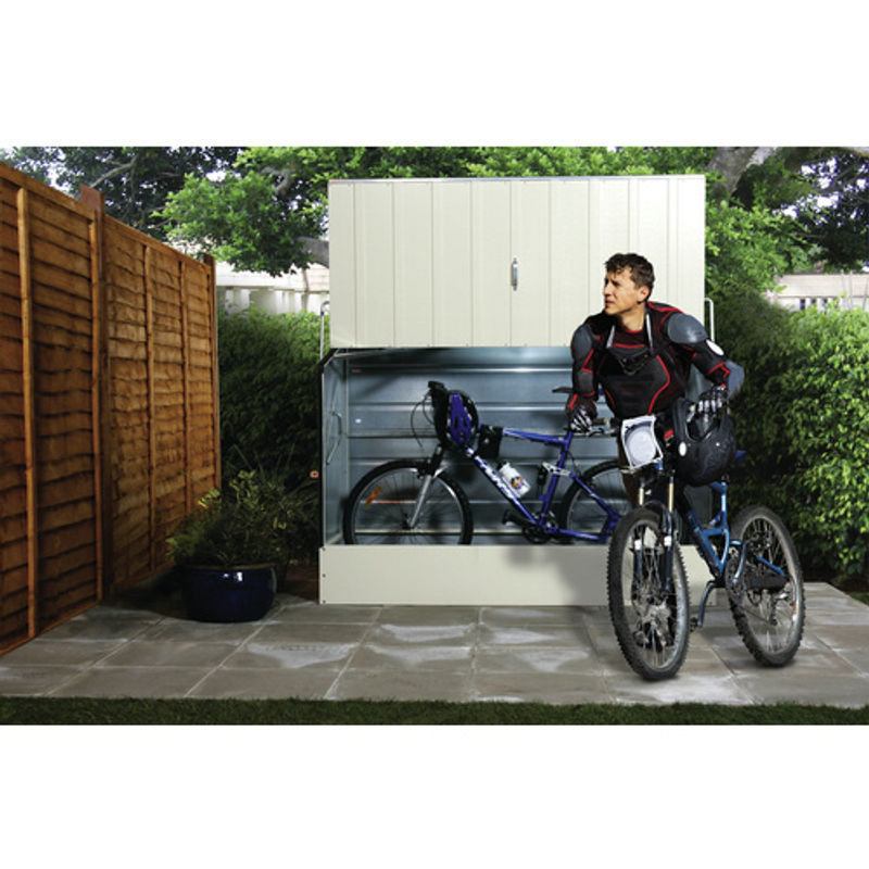 Duramax Fahrradbox aus galvanisiertem Stahl, Hellbeige, B/H/T: 196 x 133 x 89 cm - Bild 3