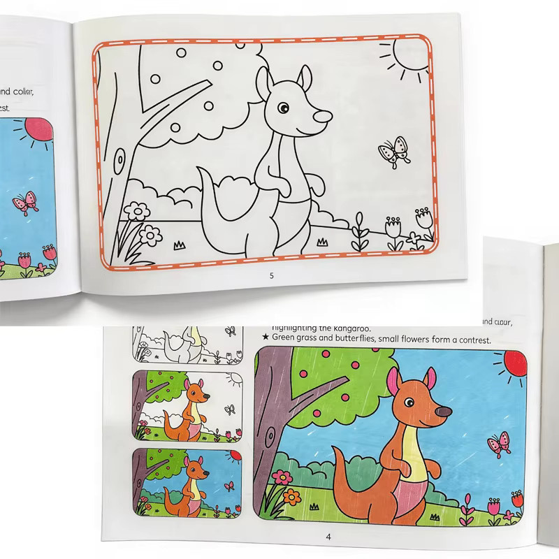 Buntes Malbuch für Kinder mit Cartoon-Tieren und Graffiti-Motiven, 32 Seiten, Mehrfarbig - Bild 2