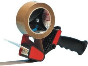 tesapack Universal-Handabroller Classic für Packband in Rot und Schwarz mit Rollenbremse und flexibler Andrucklasche - Bild 2