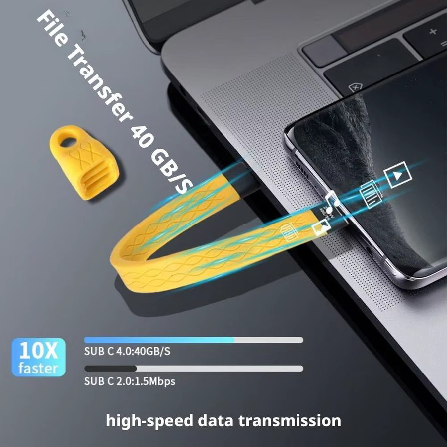 G-Rhino USB4 USB-C auf USB-C Kabel mit 240 W Schnellladung und 40 Gbit/s Datenübertragung für 8K Auflösung - Bild 2