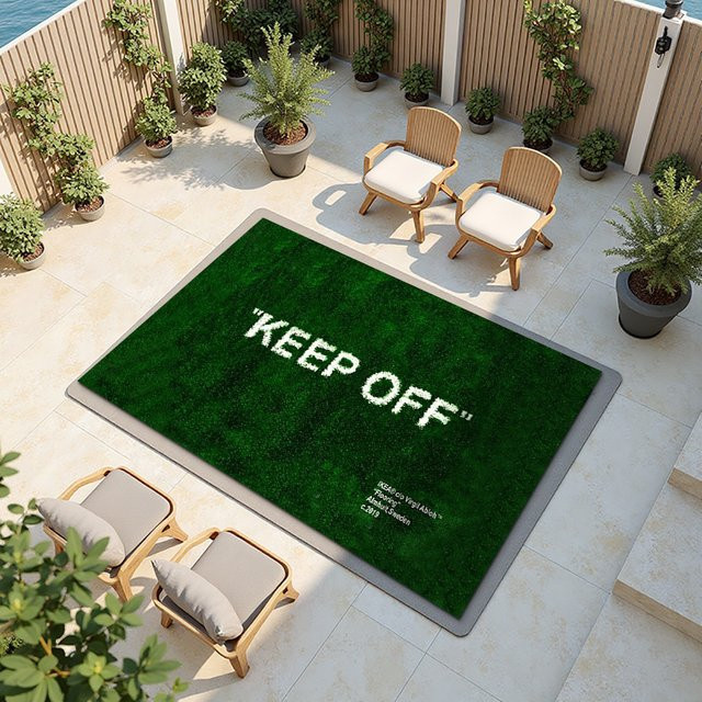 VIKAMA Keep Off Teppich in Grün, rutschfester und wasserdichter Design-Teppich für Wohnzimmer, Schlafzimmer oder Badezimmer - Bild 1