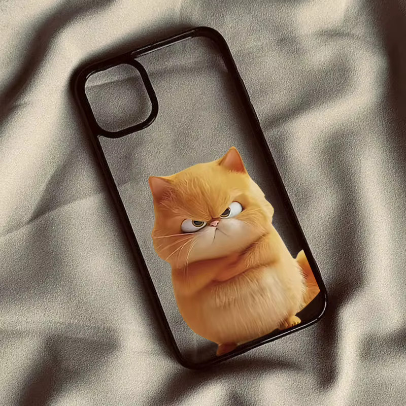 Stoßfeste transparente Handyhülle mit lustigem Katzenmotiv für iPhone 11 bis iPhone 17 Pro Max und Mini - Bild 2