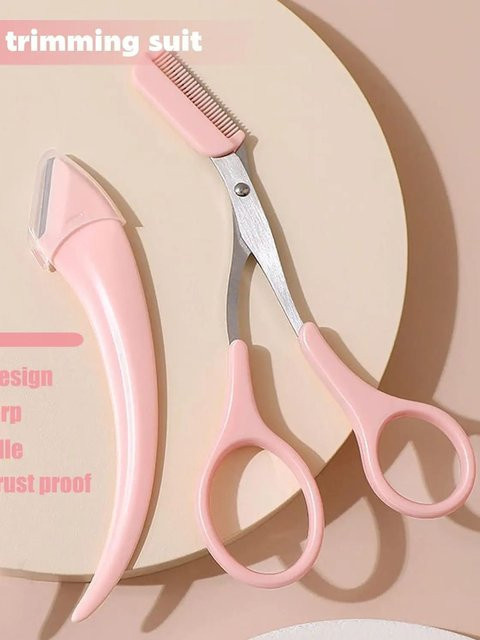 Augenbrauen-Trimmer Set mit Schere und Kamm, Damen, Gesicht - Bild 1
