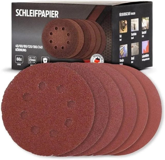 bestTools 66-teiliges Schleifpapier-Set für Exzenterschleifer mit 125 mm Durchmesser und Körnungen von 40 bis 240 - Bild 1
