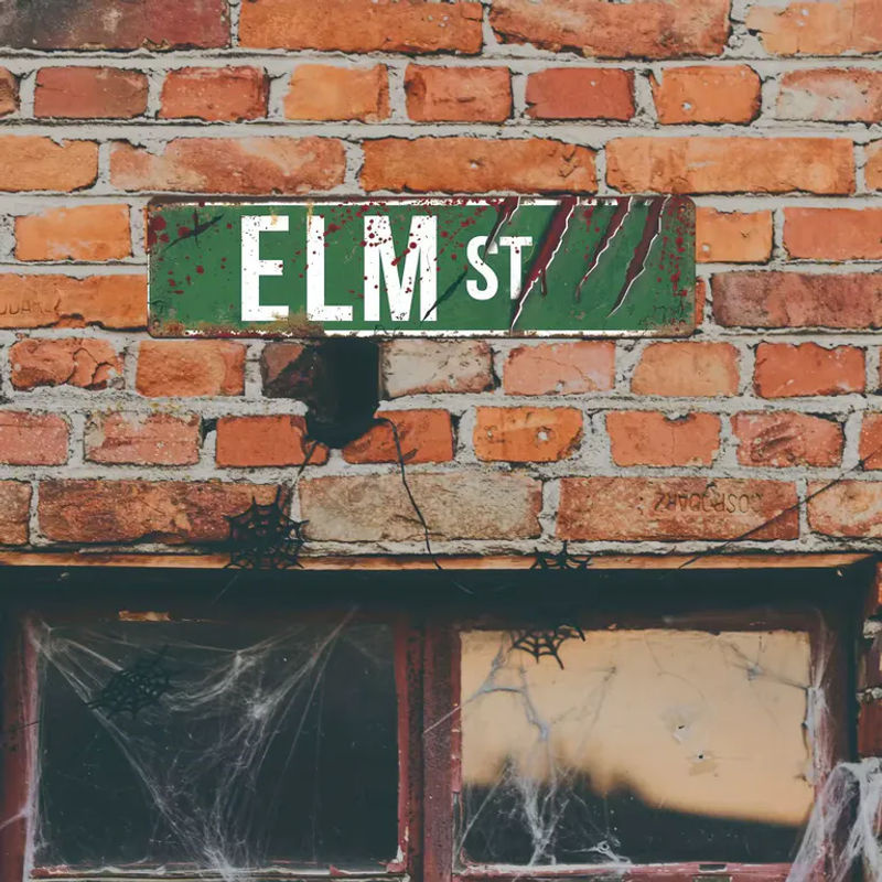 CIFBUY Vintage Elm Street Metallschild als grüne Wanddekoration für Halloween, rechteckig - Bild 2