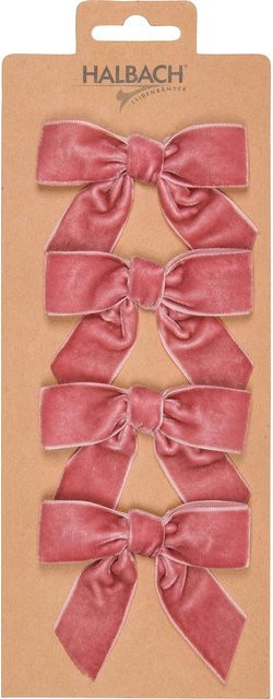 HALBACH Deko-Schleifen aus Samt in Pink, 4 Stück - Bild 1